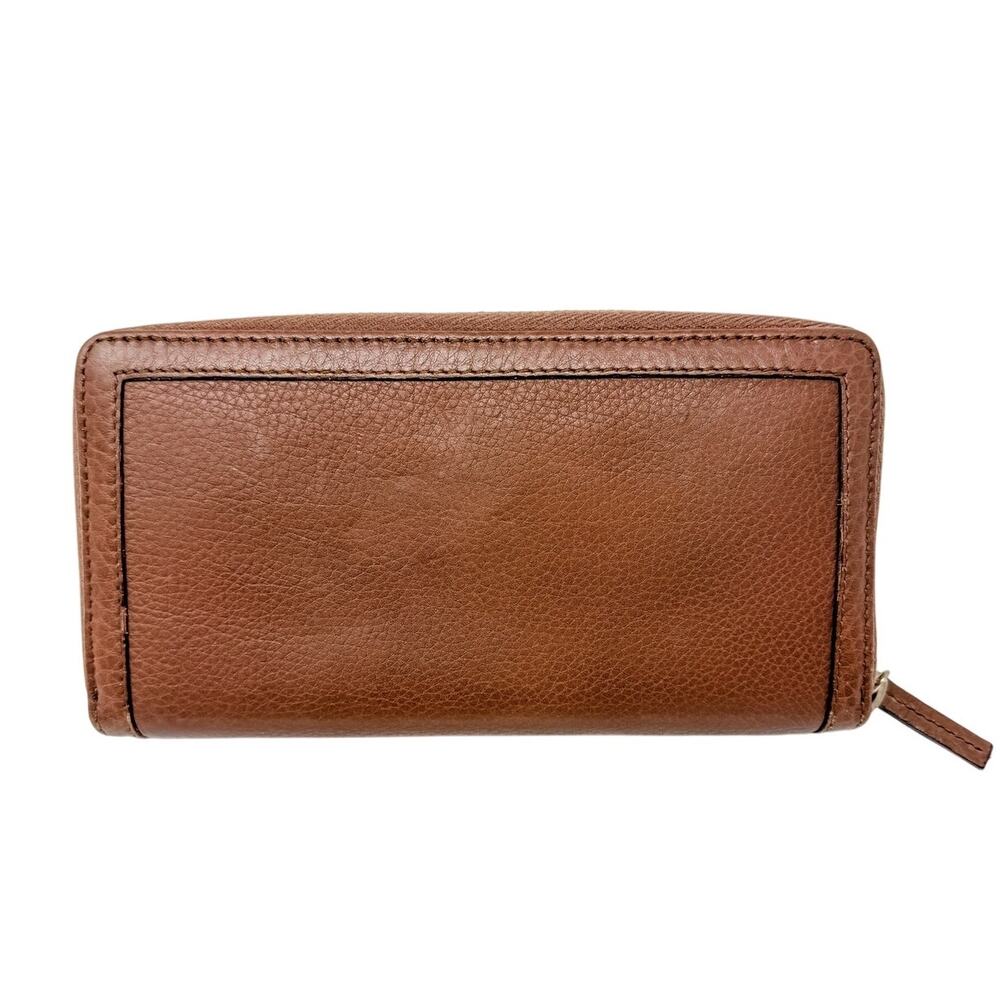 Vintage Gucci Cognac Brown Leather Bamboo Tassel Zip Around Wallet Large 7.5" - Picture 4 of 15